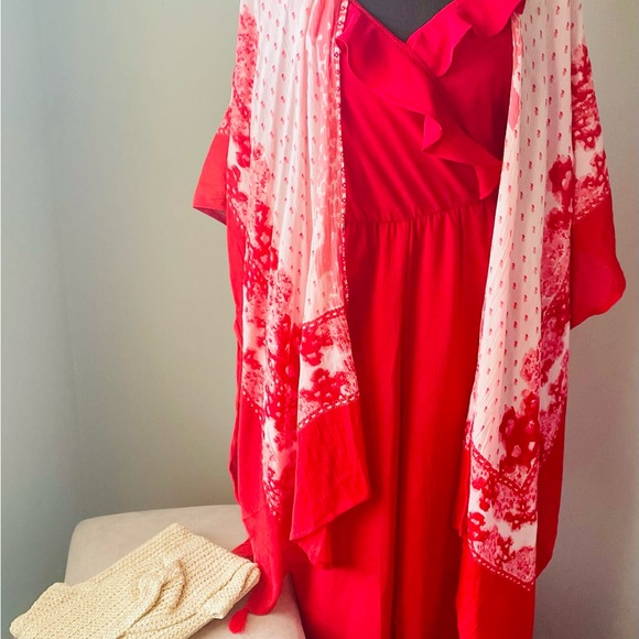 As U Wish Red ruffled jumpsuit/jumper - Picture 3 of 4